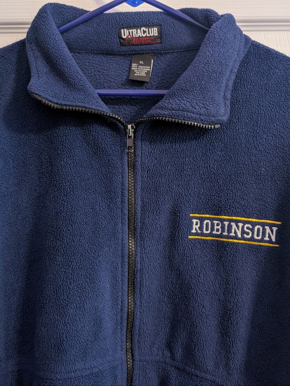 Ultra Club Fleece Jacket Unisex XL Fleece Embroidered Last Name Robinson Zip